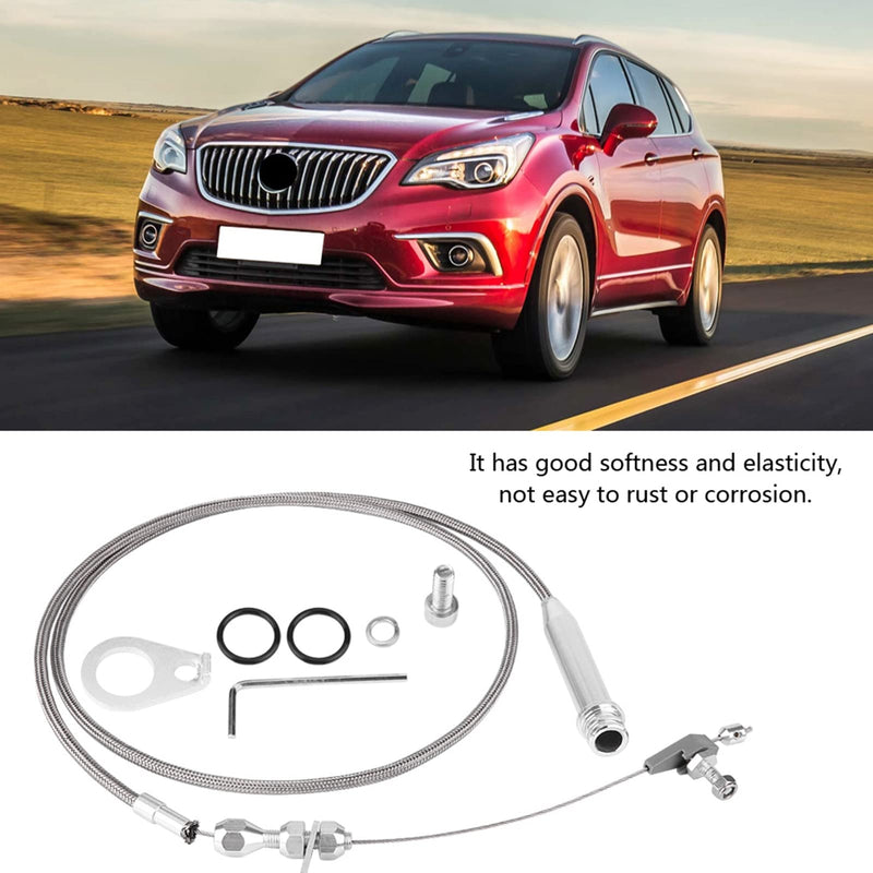 Transmission Detent Cable, 1.54m 60.6in Plastic Cable Detent Stainless Steel Braided Kickdown Cable Kick Down Transmissions 700r4 Kickdown Cable Detent Wiring Kit