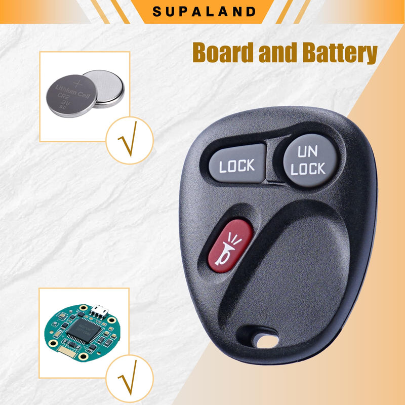 SUPALAND Key Fob Remote Fits for Chevrolet Silverado Tahoe Suburban Chevy GMC Yukon Sierra Cadillac Escalade 1998-2002 Keyless Control Replacement KOBUT1BT KOBLEAR1XT