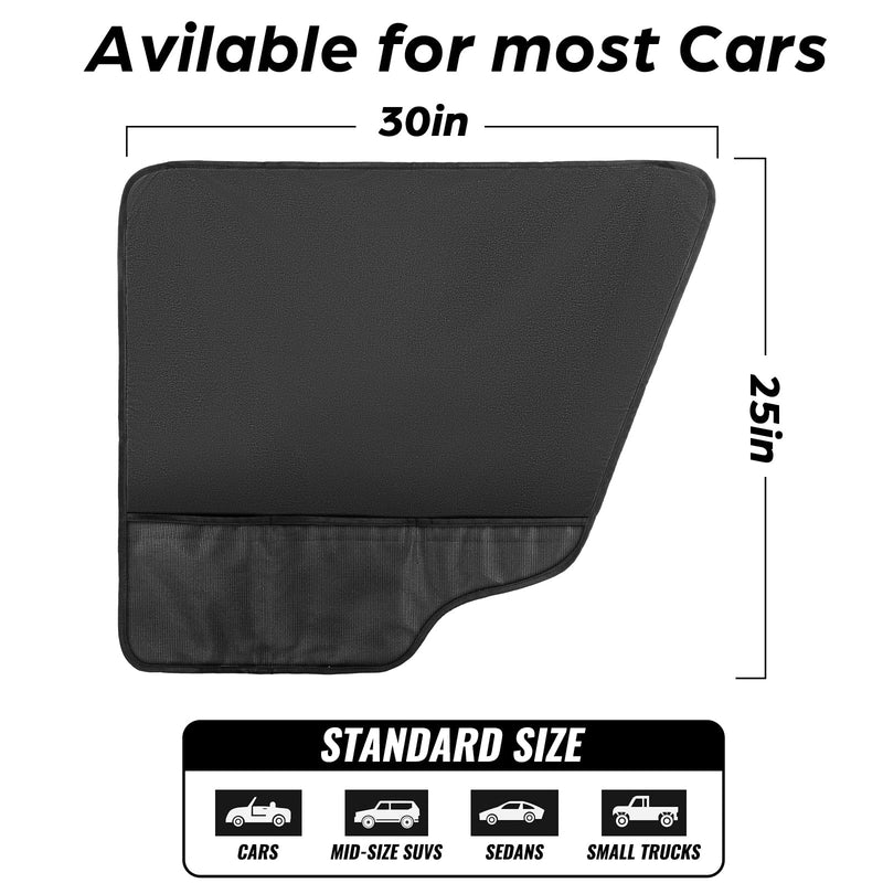 Dog Car Door Protector - 2 Pack Durable & Universal Fit Anti-Scratch Waterproof Vehicle Door Covers, Guards Your Car from Dog Scratching, Essential Accessories for SUV Interiors，Black Black