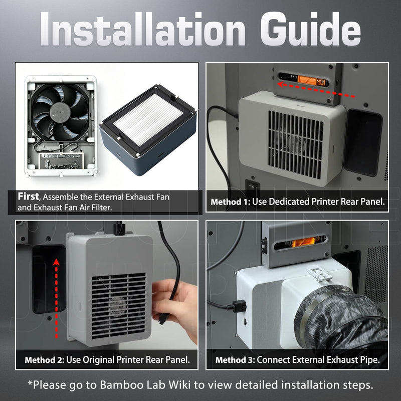 Original Bamboo P2S External Exhaust Fan + Replacement HEPA+Activated Carbon P2S Filter –P2S External Exhaust Fan kit Smart Auto Mode, Reduces UFPs, VOCs & Odors Upgrade P2S Air Filter System