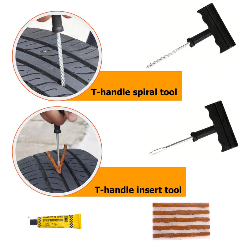 CO2 Tyre Tire Inflator Tire Repair Kit Motorcycle Tire/Tube Flat Repair Kit for Tube and Tubeless Tires Repair,Emergency Tool Kit for ATV Bike