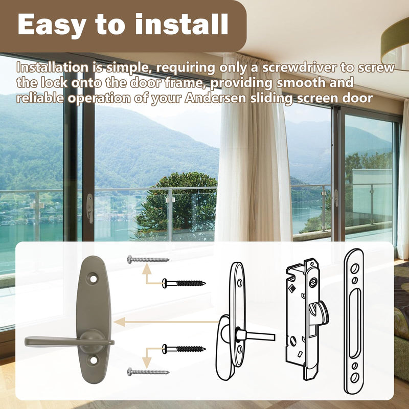 Replacement Andersen Tribeca Style Gliding Door Thumb Latch for Sliding Glass Door Lock,Works with Andersen Narroline Gliding, Perma-Shield Gliding and Frenchwood Gliding Patio Door 2 PCS 2PCADL01-AF