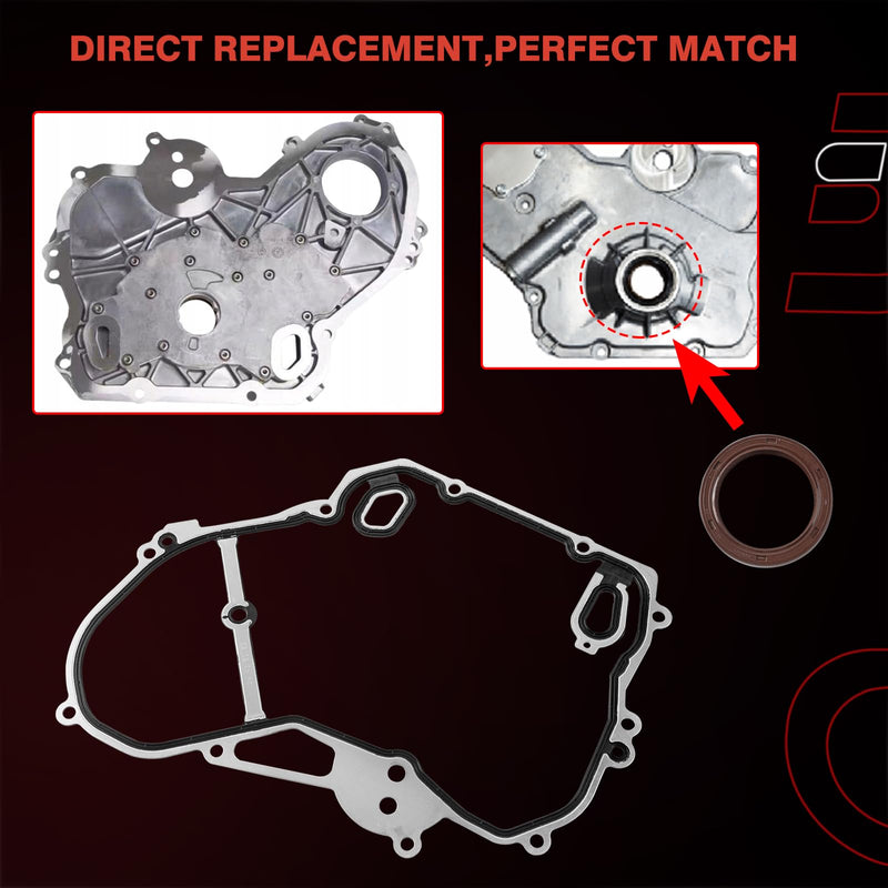 Timing Cover Gasket Set, Timing Chain Gasket Compatible with Chevy GMC Buick Vehicle Cobalt, Equinox, HHR, Malibu, Terrain, Regal 2002-2016 2.0L 2.2L 2.4L Replace# TCS46079 24435052 12637040