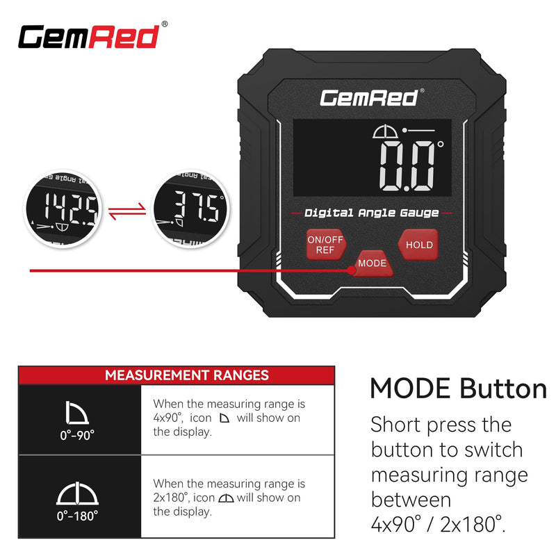 GemRed Digital Angle Gauge DAG-V1 (DAG-V1 Hold Function) DAG-V1 HOLD FUNCTION
