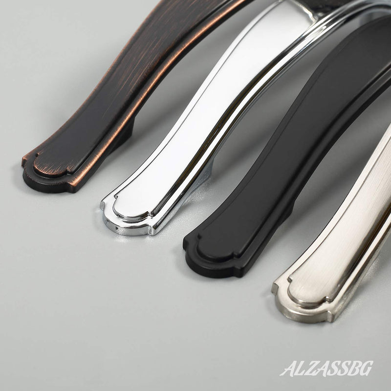 Alzassbg 10 Pack Brushed Satin Nickel Cabinet Pulls, 3 Inch(76mm) Hole Centers Cabinet Handles Arch Kitchen Hardware for Cabinets and Drawer AL3028SN Traditional - Brushed Satin Nickel 3" Hole Center