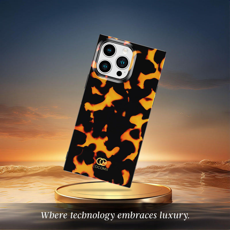 COCOMII Rectangle for iPhone 15 Pro Max Case, Tangerine Tortoiseshell | Compatible with MagSafe Wireless Charging, Shockproof 10ft Drop Protection, Camera & Screen Protection, Premium Glossy Finish iPhone 15 Pro Max (6.7")