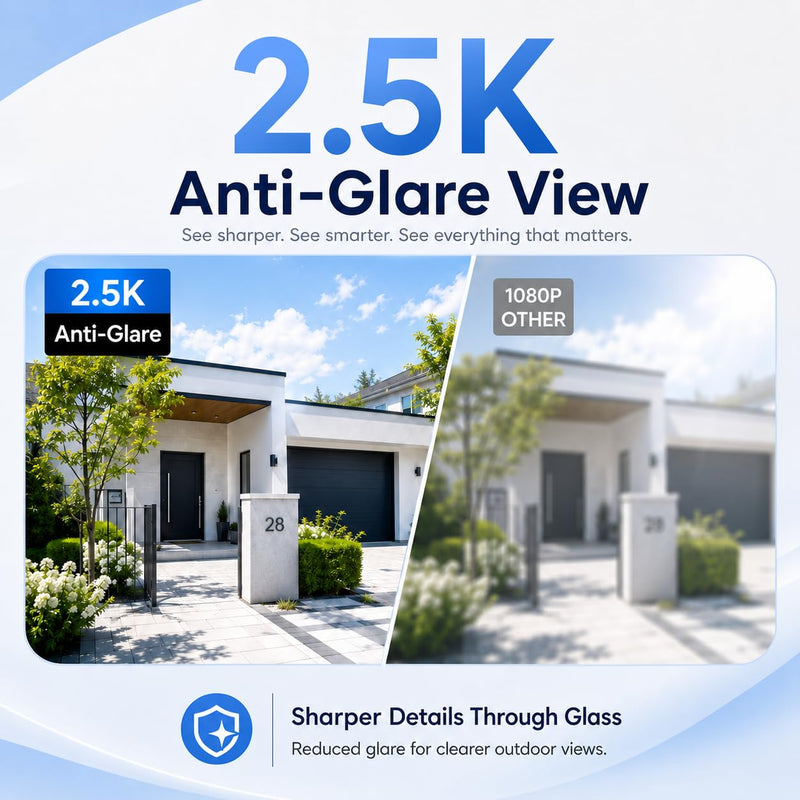 SOIADV 2.5K Window Camera Wireless,No-Drill Install,2.4GHz & 5GHz WiFi Indoor Dome Cameras for Home Security,AI Human Detection, 6s Pre-Roll, Battery Powered,4MP Color Night Vision,SD/Cloud 5G-1Pack