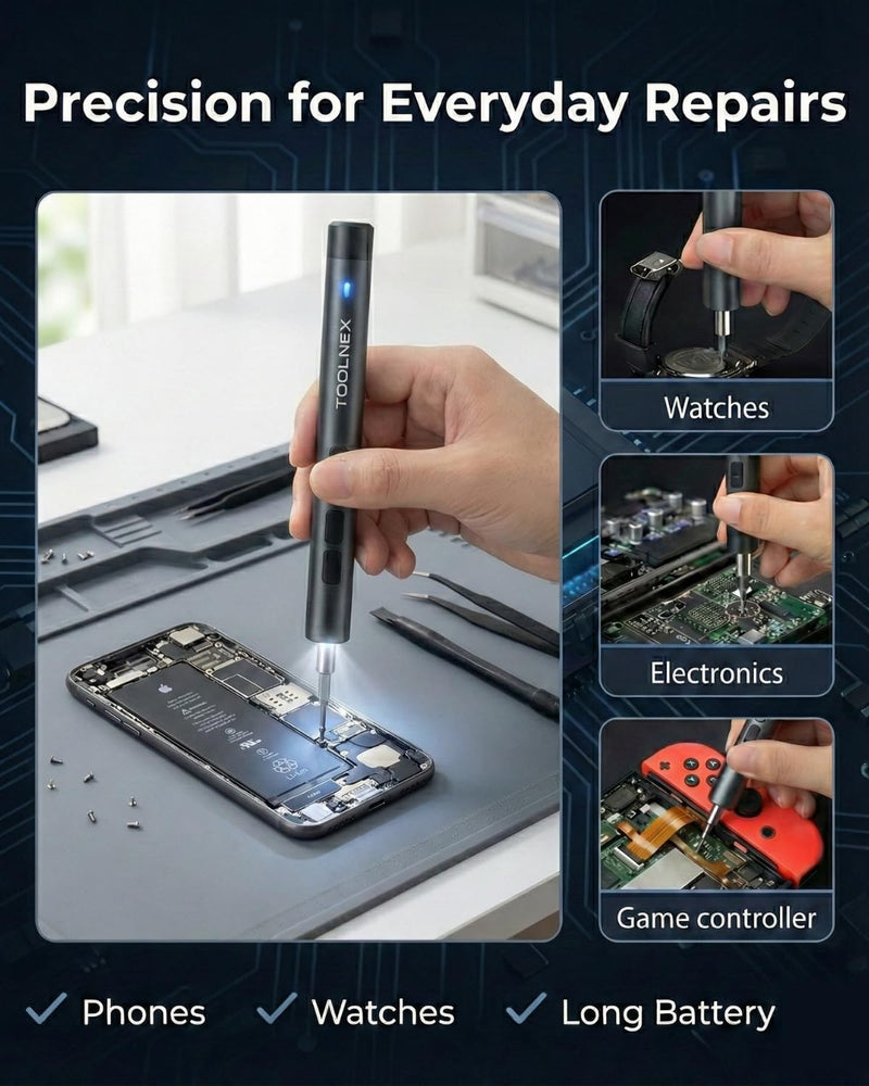 Mini Electric Screwdriver Set – 57 in 1 Precision Cordless Rechargeable Driver with LED & 48 Magnetic Bits – Compact Power Tool for Electronics, DIY & Home Repair