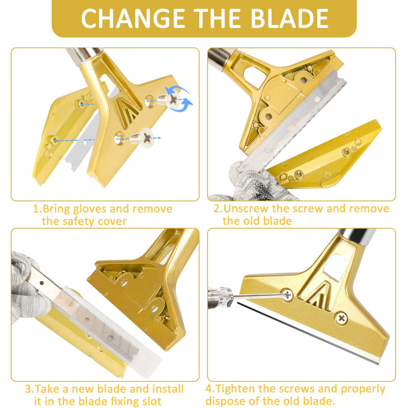 Replacement Scraper Blades,100PCS, 4 Inch, Floor & Paint Scraper, Razor Blades for Paint, Wallpaper & Sticker Removal 100
