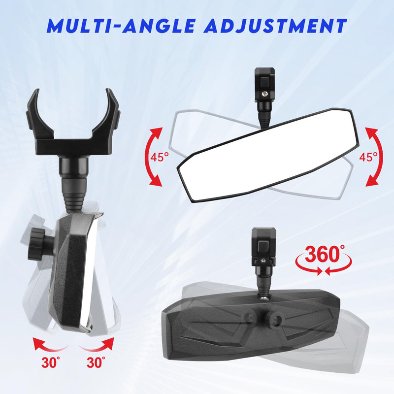 UTV Rear View Mirror,SXS UTV Mirrors HD,360°Adjustable Angle for 1.5" to 2.0 inch Round Roll Cage,Compatible with Polaris RZR,Honda Pioneer,Kawasaki KRX/Mule,Yamaha,Talon,Can Am X3,CFMOTO