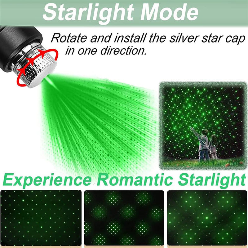 Green Laser Pointer, High Power Laser Pointer, Suitable for Tv/LED/LCD Screen Demonstrations, Outdoor Exploration, and Construction Projects, with USB Charging Option { Green }