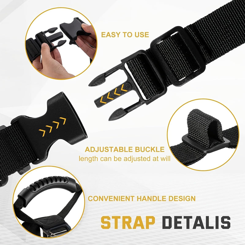 Garden Water Hose Holder Hanger, 22-Inch Moving Cable Organizer Straps with Handle & Buckle, 100LBS Load Capacity