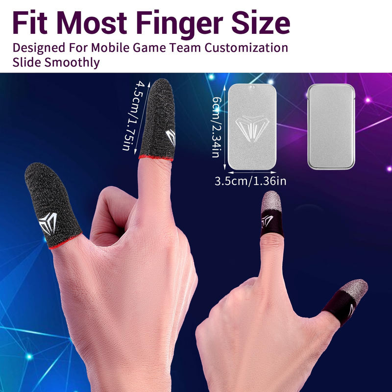 Sibba 4Pcs Mobile Gaming Finger Sleeves Ultra-Thin Carbon Fiber Thumb Sleeves for Mobile Games, Anti-Sweat & Anti-Slip Perfect Touchscreen Glide Gamer Profesionales, Universal with All Devices