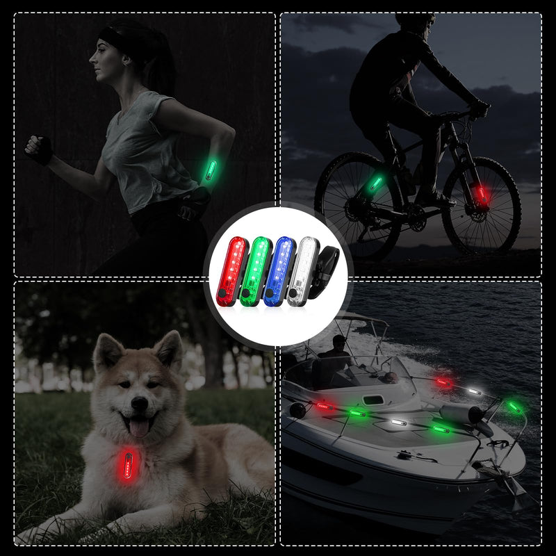 Tellegloww 8 Pack Navigation Lights Stern Lights Battery Operated Waterproof Kayak Lights Boat Light for Kayak Accessories Navigation Marine 4 Light Mode Options, 2pcs Safety Whistle Included (Bright) Bright