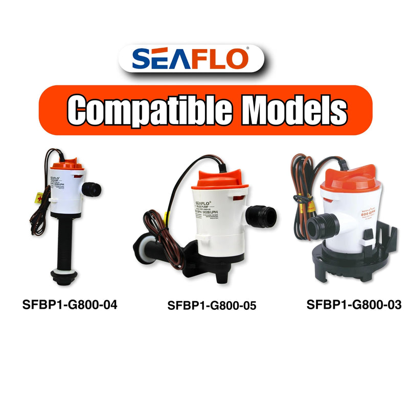 SEAFLO 12V 800 GPH Bilge/Livewell/Baitwell Pump Replacement Cartridge Motor – Fits SEAFLO Models: SFBP1-G800-03, SFBP1-G800-04 & SFBP1-G800-05, Quick-Click Installation, 4-Year Warranty Replacement Motor Cartridge