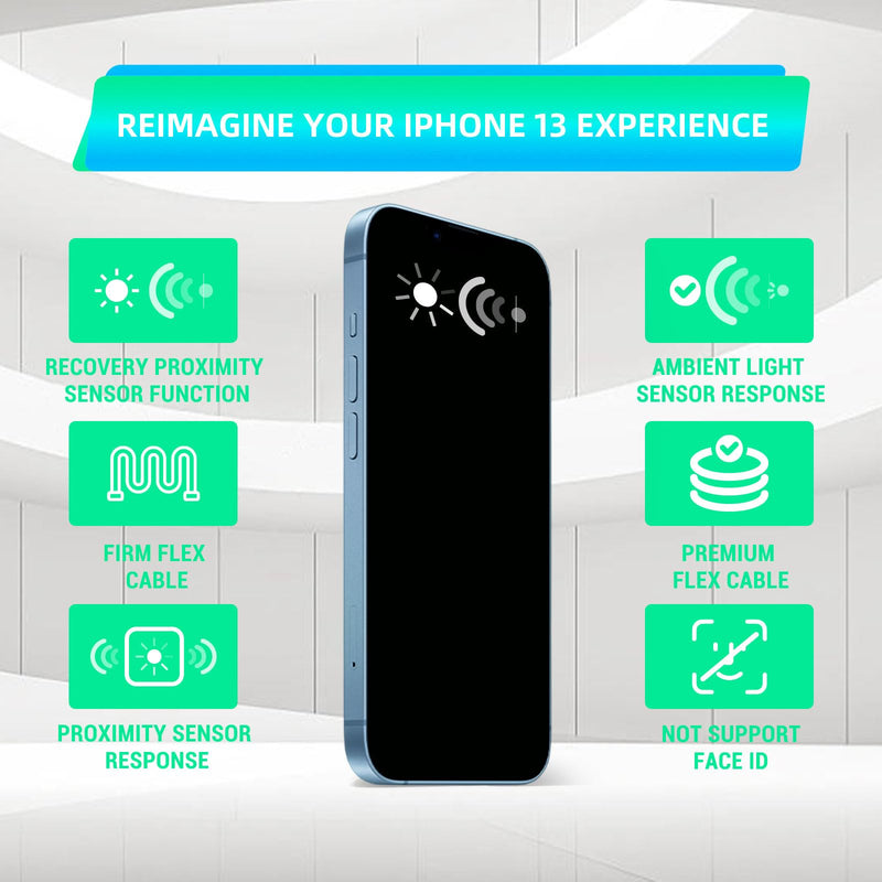 for iPhone 13 OEM Ear Speaker Flex Cable Replacement Earpiece Connector Fix Proximity Sensor Part with Assemble Mic Repair Tools Kit with Screwdriver for iPhone13 A2631 A2633 A2634 A2635 A2482
