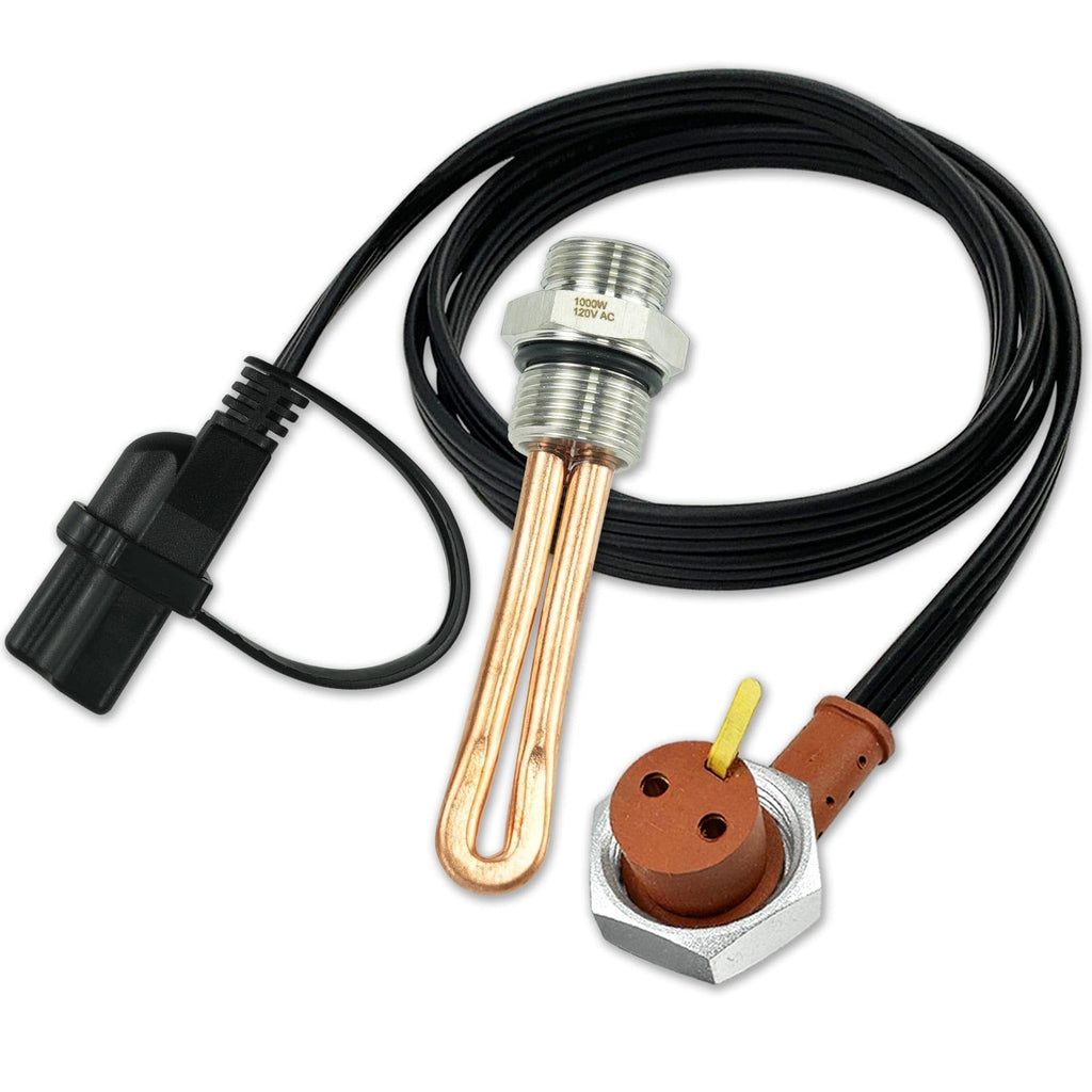 3500069 Engine Block Immersion Heater for Fo-rd Lin-coln Mer-cury Inter-National Nav-istar John Dee-re 6.0 6.4 6.7L Die-sel 120 Volts 1000 Watts with Cordset Cord and Plug Protector