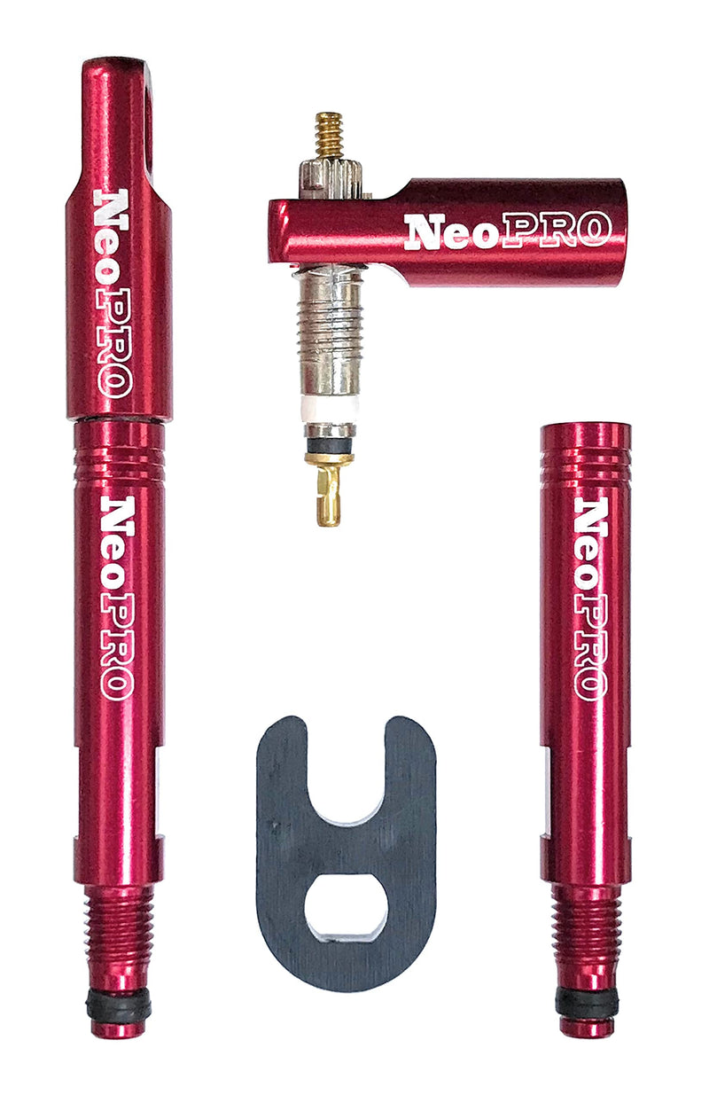 NeoPRO Presta Valve Extension Extender with CNC Cap and Core Kit (Pack of 2) Available Lengths 20,30,40,60 mm - 5 Colors (Black, 20mm) Black