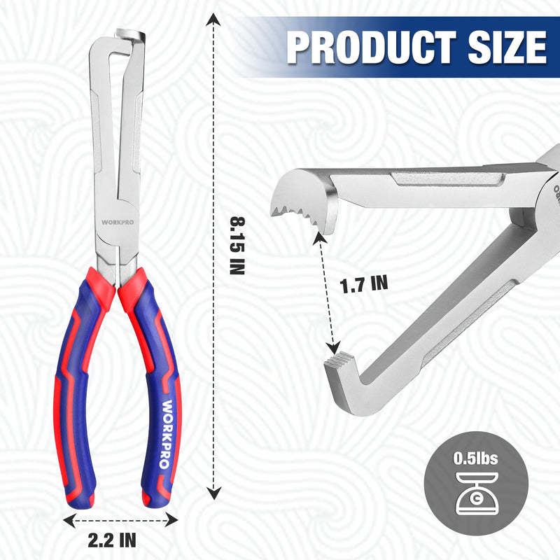 WORKPRO Electrical Disconnect Pliers, 8 Inch Automotive Electrical Connector Pliers with Ergonomic Handle, Fixion Tools Pliers, Automotive Plug Removal Tool for Car Fuel Pump, Spark Plug