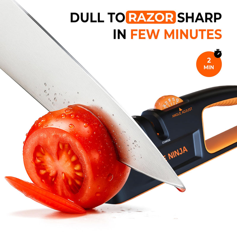 5 Precision Adjust Knife Sharpener- 3-Stage Premium Kitchen Knife Sharpener to Repair, Restore & Polish Blades by Sharp Pebble