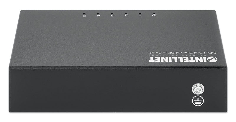 Intellinet 5-Port Fast Ethernet Network Switch - Ethernet Splitter - Unmanaged | Plug & Plug | Durable Metal Housing - for Computer Networking Hub, Desktop – 3 Yr Mfg Warranty – 523301