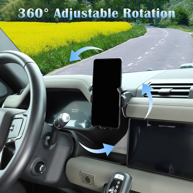 PIUGILH Car Phone Holder Compatible with Land Rover Defender 90 110 130 2020-2023 Accessories, Center Console Dash Board Phone Mount Holder(Model A)