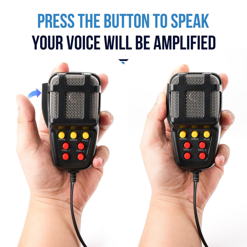 Car Siren Horn 7 Tone with Microphone ,Alarm Horn Siren 12V 100W Emergency Amplifier with Mic PA Speaker System Loud Car Alarm Police Ambulance Fire Hooter Traffic Sound Siren Horn with Mic