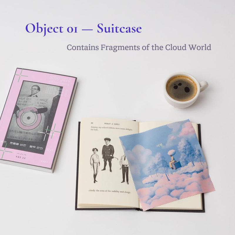 Artistic Microfiber Cleaning Cloth (2-Pack) – Cloud Wonderland Series 01: Suitcase (Journey) Journey