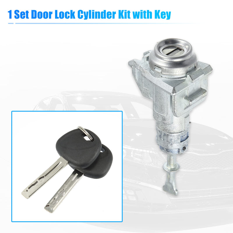 X AUTOHAUX 1 Set Door Lock Cylinder Set Kit with 2 Keys for Kia Optima 2011-2018 Left Driver Side Door Lock Set Tumbler with Key 819702TA00 81970-2TA00 LH Metal