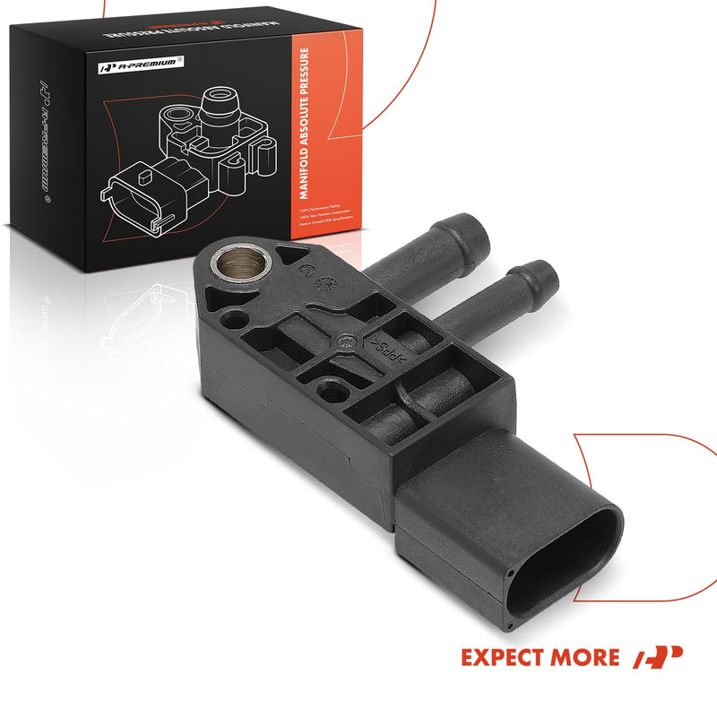 A-Premium Differential Pressure Sensor [3 Pins] Compatible with Volkswagen Jetta 2010-2015, Passat 2012-2015, Golf 2010-2014, Beetle & Audi A4, A4 allroad, A4 Quattro, A5, A5 Quattro, allroad, 2.0L
