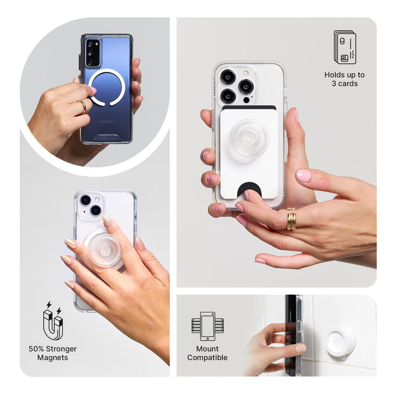 PopSockets Phone Wallet for MagSafe with Grip- Nightshade | PopWallet, Holds 3 Cards, Magnetic, Removable, Secure, Green, Teal, Turquoise, Men, Boys