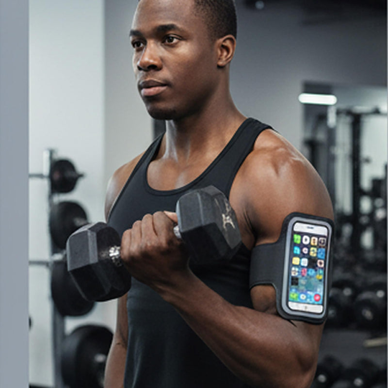 Up to 7.1 Inch Sports Phone Armband with Key Pocket & Reflective Strip, Sweat Resistant Adjustable Running Arm Band Compatible for iPhone Samsung, Gym Workout Cycling Fitness Arm Holder