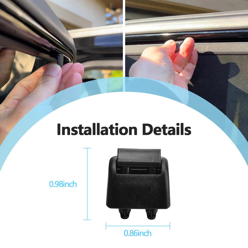 Rear Sunshade Hook 4PCS Compatible with Hyundai Santa Fe Sport 2013-2018 Replaces 83912-2W000 839122W000, Rear Curtain Sunshade Buckle Hook
