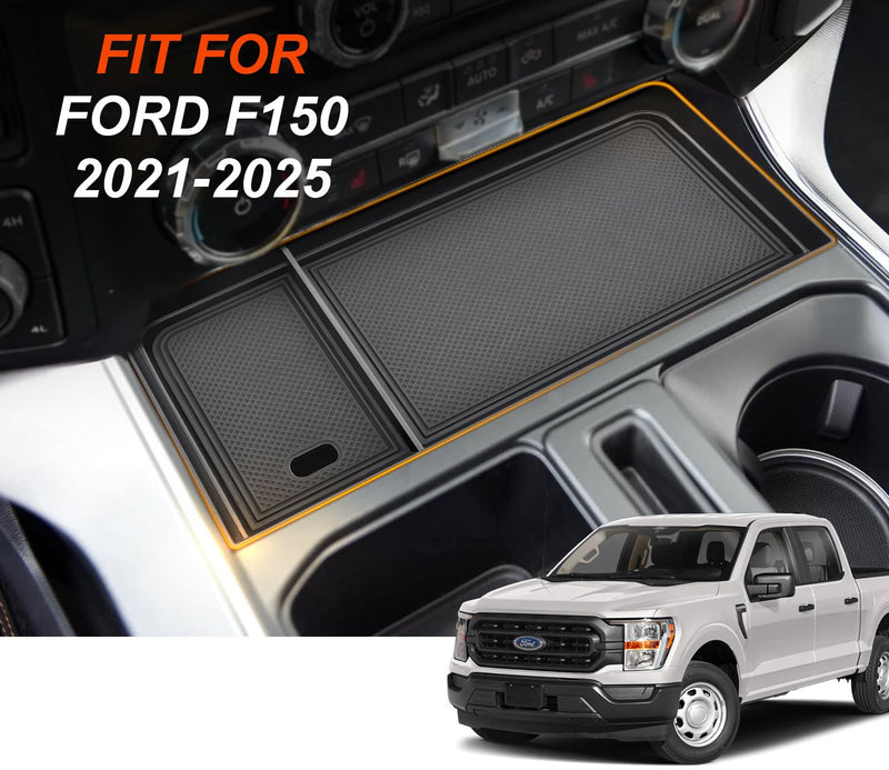 Center Console Organizer for F150 2021-2025 / Lightning XLT 2022-2024 with Rubber Liners and USB Hole Keep Clean and Organized Deep Center Console tray Perfect for F150 Right in Front Shifter|Upgrade| 2025 Upgrade
