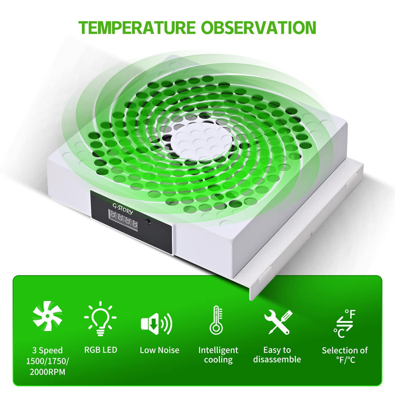 G-STORY Cooling Fan for Xbox Series S, Auto 3 Speed Adjust Temp Display RGB WHITE