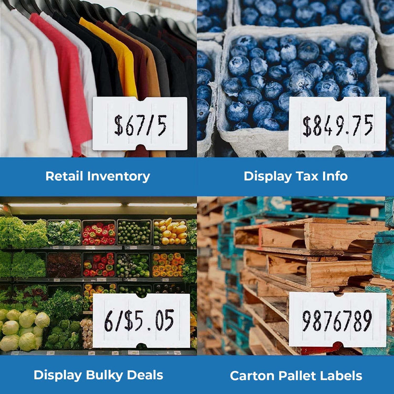 1136 Green Monarch Labels, 8 Rolls, 14,000 Two line Labels