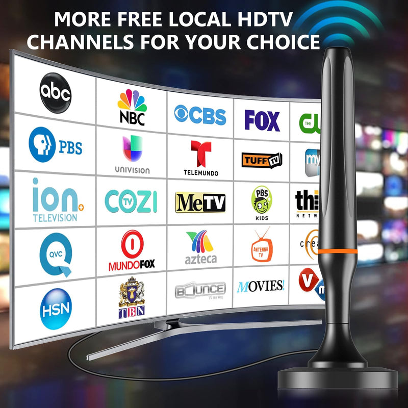  [AUSTRALIA] - Digital TV Antenna for Smart Tv Indoor Antenna for Tv Without Cable with 360° Reception Strong Magnetic Base, tv Antenna for Local Channels, Supports 1080P and 4K -10ft Long Cables（Orange-17401） Orange-17401