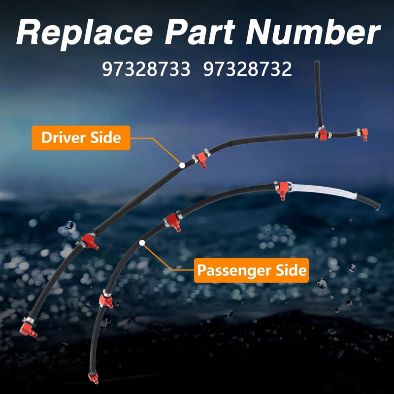 Set of Diesel Fuel Injector Fuel Return line Assembly Compatible with 2004.5-2010 GM Duramax 6.6L LLY LBZ LMM 2004-2010 Sierra Silverado 2500HD 3500HD Replace# 97328733 98062291