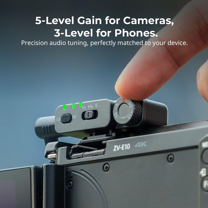 SMALLRIG Wireless Microphone S70 Mic Cover Kit (2 TX + 2 RX + Charging Case + 9 Mic Covers), Mini Lavalier Mic for Vlogging/Interview/Streaming, Includes 9 Color Silicone Covers