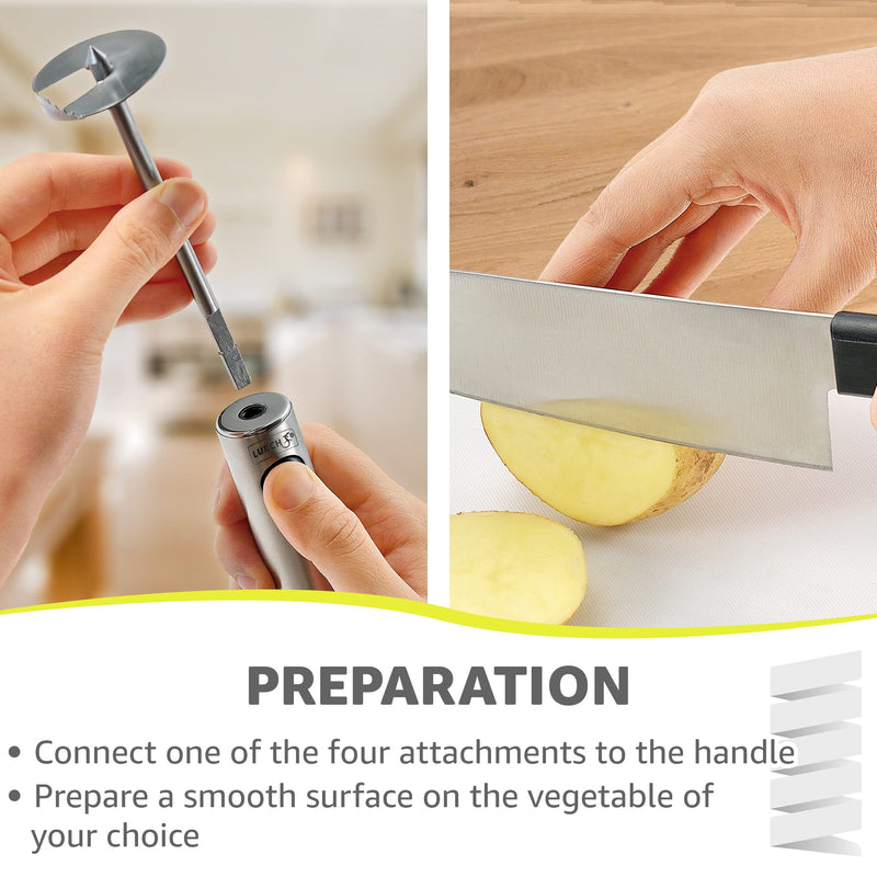 Lurch Germany Twister Stainless Steel Vegetable Drill | Fruit Corer And Veggie Spiralizer Ergonomic Handle With 4 Sizes for Coring and Hollowing out Zucchini, Potatoes, Carrot, Apple