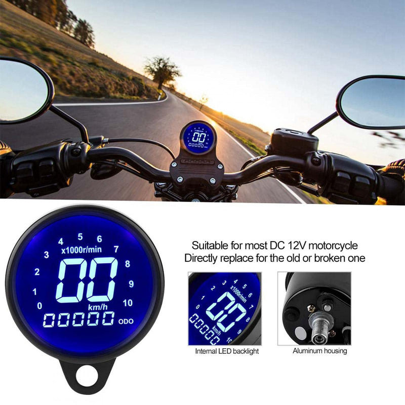 LCD Speedometer Odometer, Motorcycle Speedometer DC 12V LCD Display for Most DC 12V Motorcycle