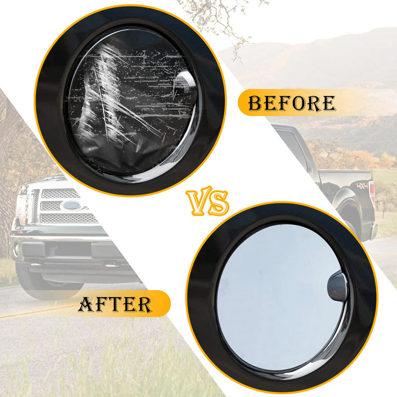 Jaronx Compatible With Ford F150 Gas Cap Cover Replacement 2009 2010 2011 2012 2013 2014, Chrome Fuel Door Cover for F150 Gas Door 9L3Z-99405A26-AA, Fuel Tank Filler Cap