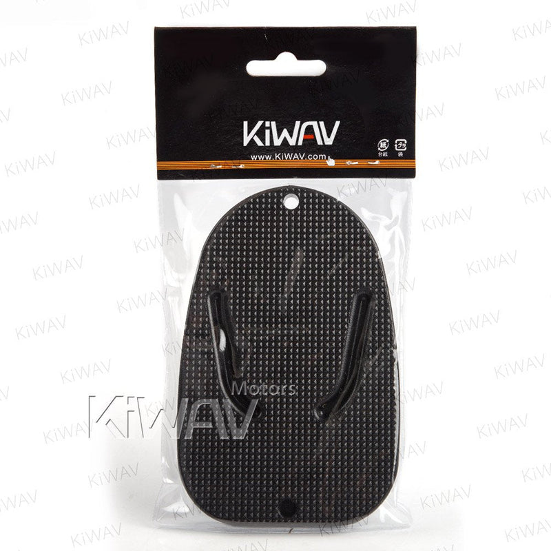 KiWAV Motorcycle Kickstand Pad Plate Support Accessory - Black - Soft Ground, Grass, Hot Pavement, Outdoor Parking, Anti Sinking Black Kickstand Pad