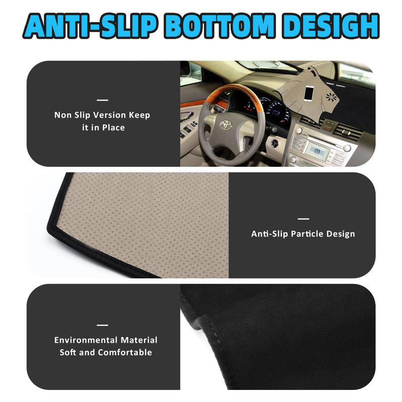 POSAID for Toyota Camry Dash Cover 2011 2010 2009 2008 2007 Dashboard Cover Mat Custom Fit Toyota Camry 2011-2007, Black 07-11 Black 2007-2011