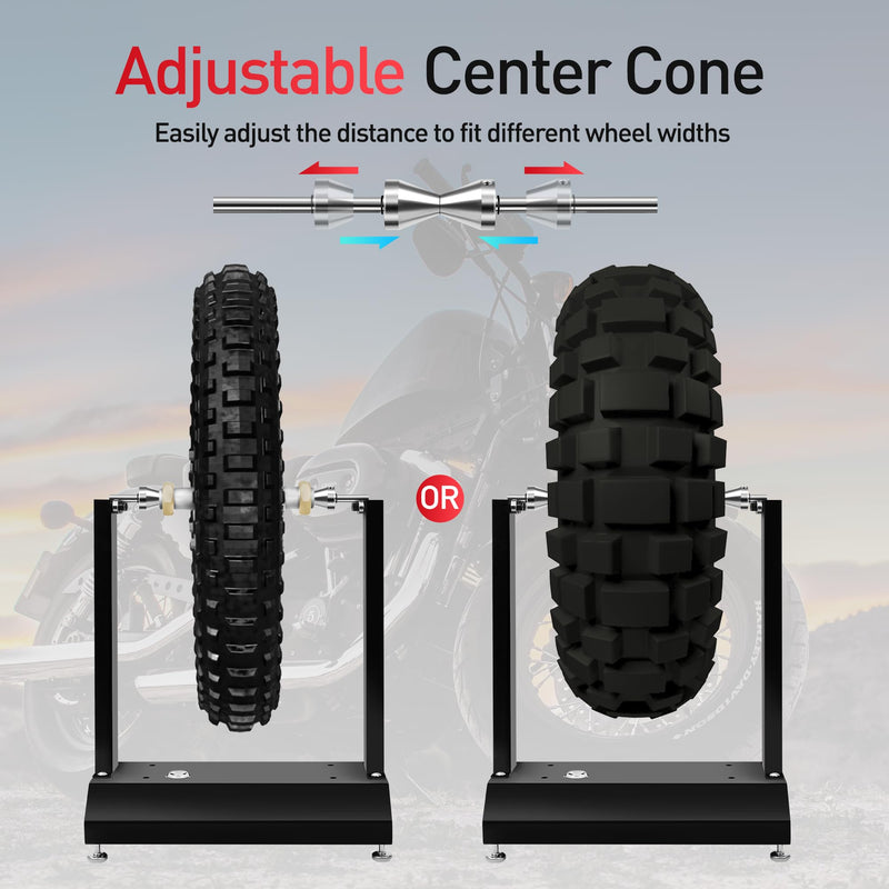 JY PERFORMANCE Motorcycle Wheel Balancer, Tire Balancer Stand for Static and Dynamic Tire Alignment, Bike Wheel Balancer for Motorcycles, Road, Sports, MX, and Dirt Bikes Wheels