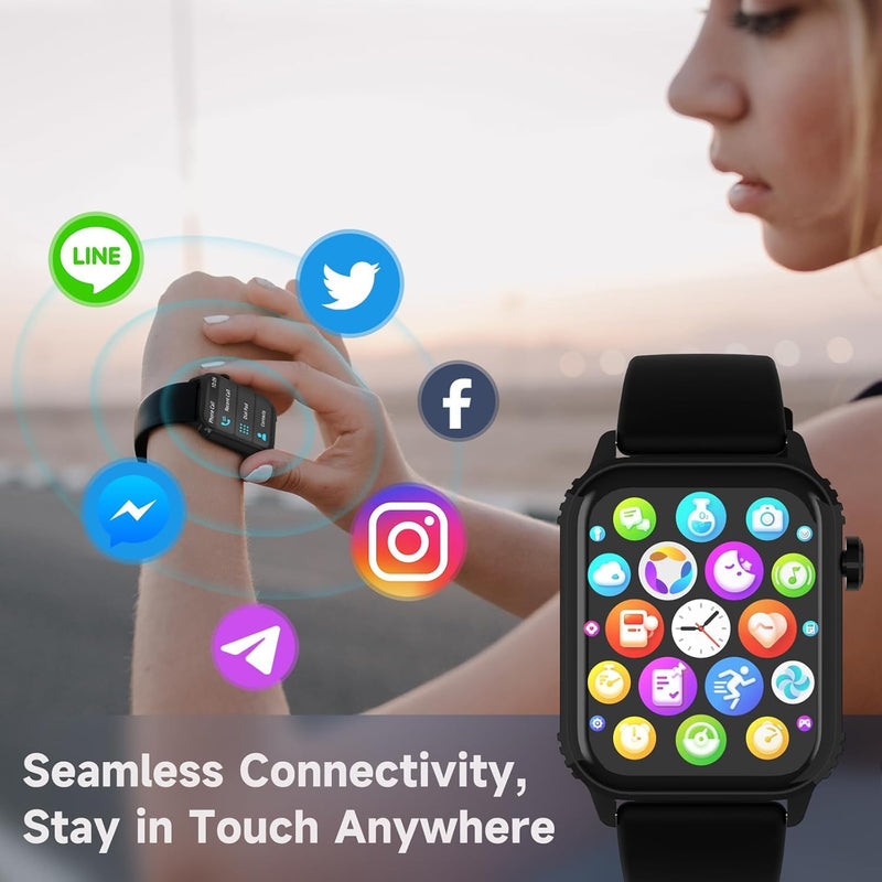 Smart Watch for Men, 120 Sports Modes Smartwatch with 1.83" HD, Alexa Built-in, Heart Rate/Sleep Monitor, IP67 Waterproof, Bluetooth Call & Music Control Fitness Watch for iPhone/Android (Black) Deep Black