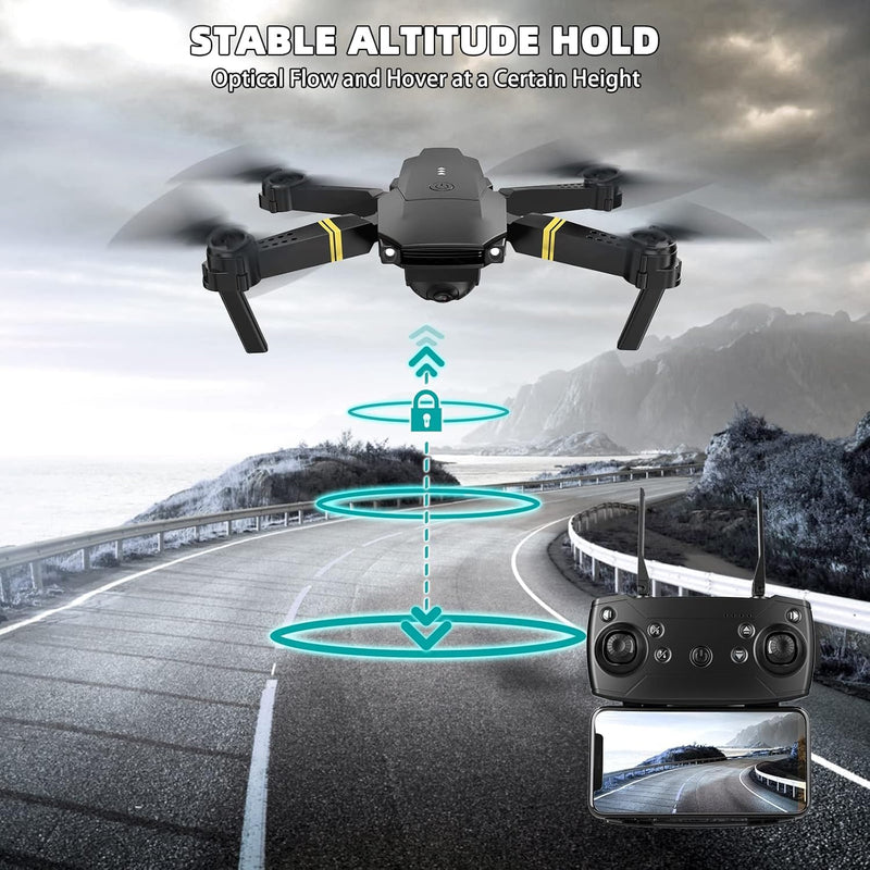 Drones with Camera for Adults 4K 1080P 3 Batteries Foldable Mini Drone with Camera, Altitude Hold, One Key Take Off/Landing, 3 Speed Mode, 3D Flip, for15 Years Old Up (Blue012) Blue012