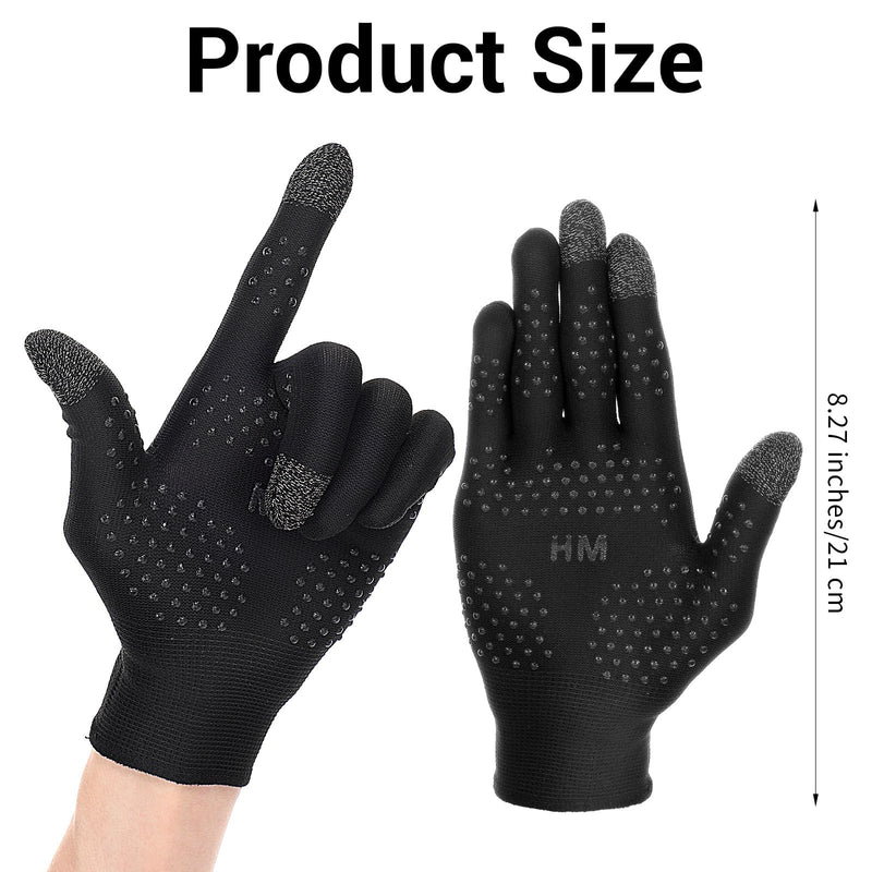 2 Pairs Touch Screen Gaming Gloves Full-Finger Touchscreen Gloves | Anti Slip Sweat, Ultra-Thin Breathable, Mobile Finger Sleeve with Dispensing for Sweaty Hands High-Ranking Players Streamer