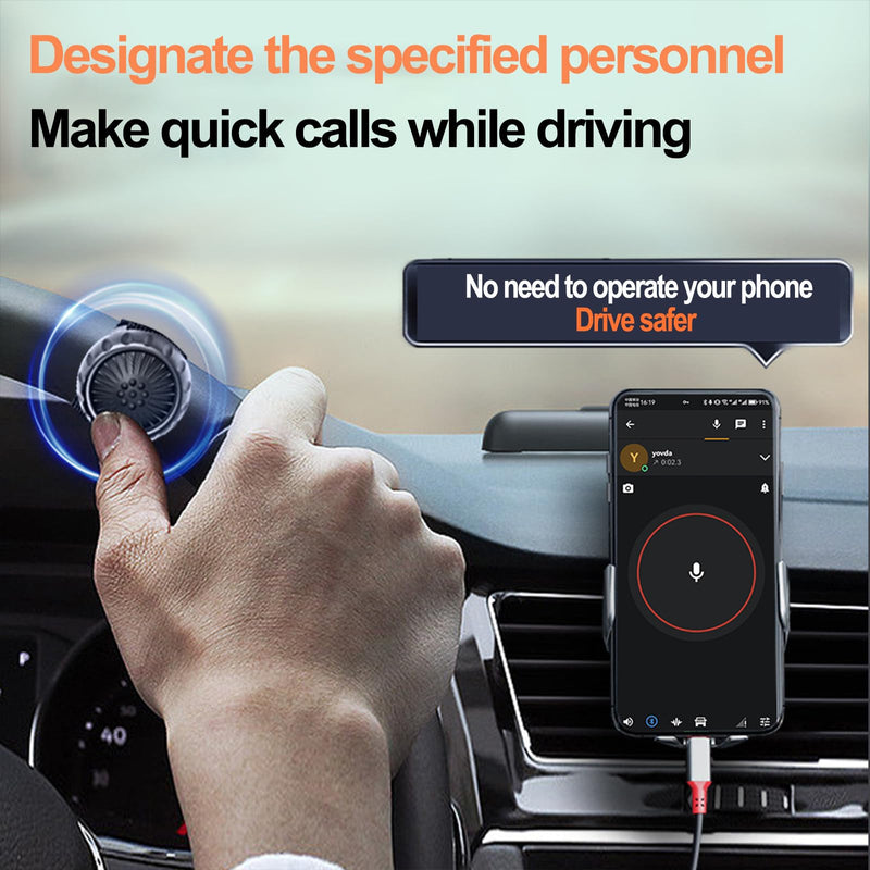 Bluetooth Wireless PTT Push-to-Talk Button, IP67 Waterproof PTT Button Switch for Zello & PoC Apps, Hands-Free Walkie Talkie Button for Android iOS, Car Motorcycle Cycling