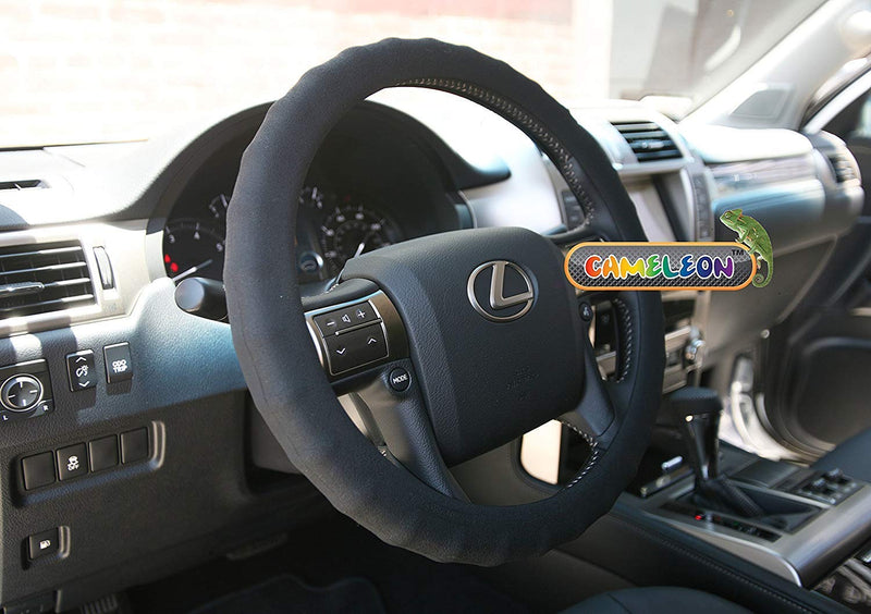 Silicone Black Steering Wheel Cover- Racing Power Grip-Ergonomic Handling (Black)